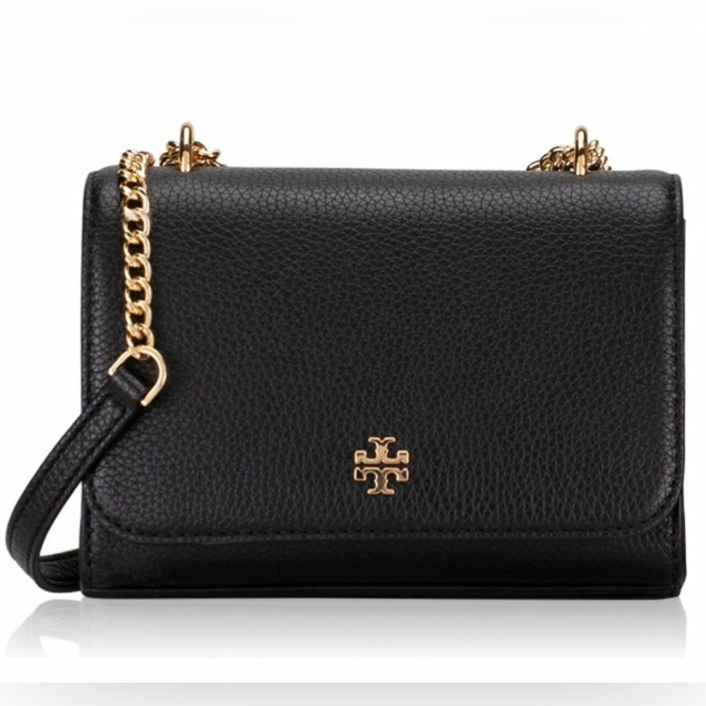Tory Burch Carter Shrunken Shoulder Bag in Black